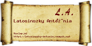 Latosinszky Antónia névjegykártya